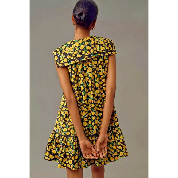 NWT Maeve Cottagecore Collared Poplin Swing Mini Dress Sz S - Picture 3 of 9